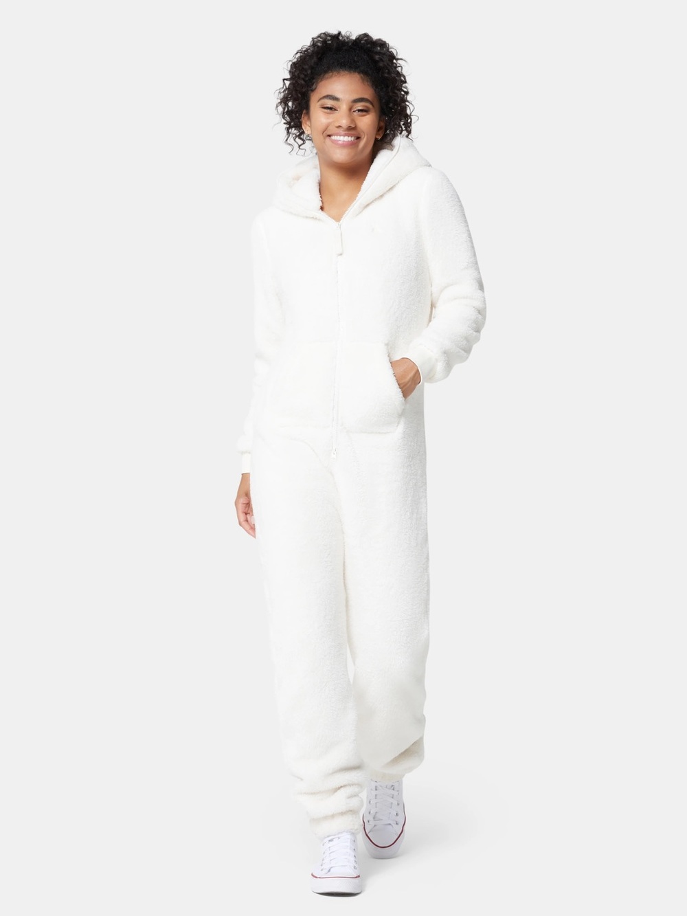 OnePiece The Puppy Jumpsuit Off-White Warm Fleece Long Sleeve Loungewear Small